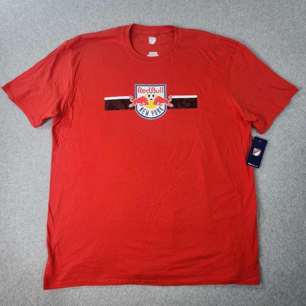 New York‎ Red Bulls MLS T-Shirt Mens 2XL Red Soccer Team Crew Neck Tee